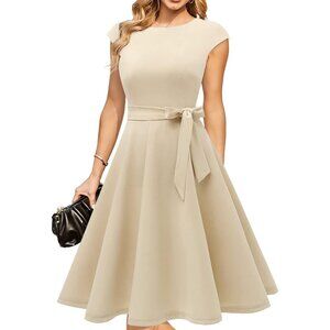 Dresstells Women's Champagne Modest Vintage Cocktail Formal Party Dresses